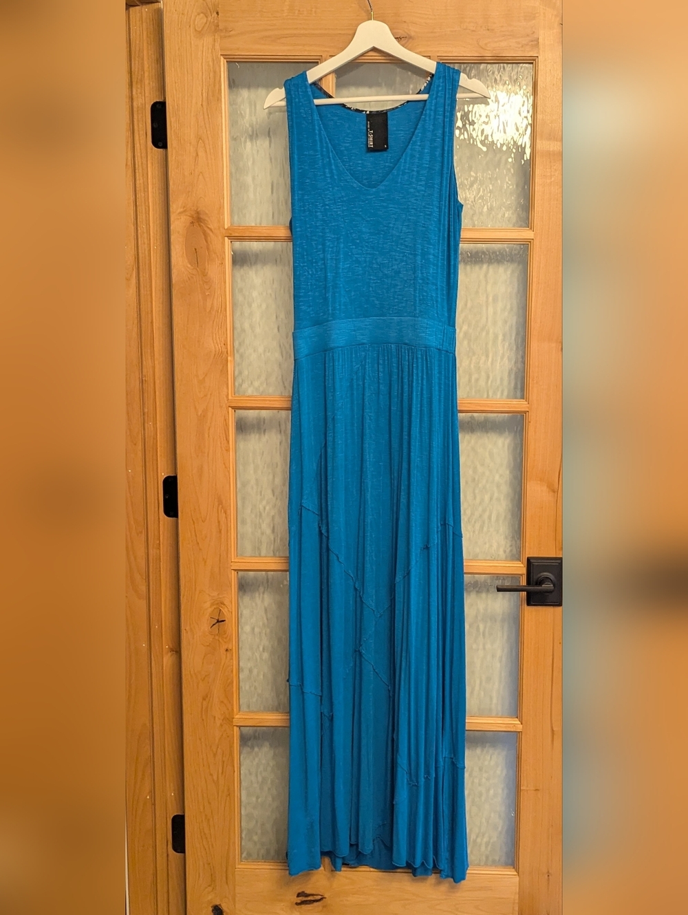 Sleeveless Cerulean Blue V-Neck Maxi Dress From Anthropologie